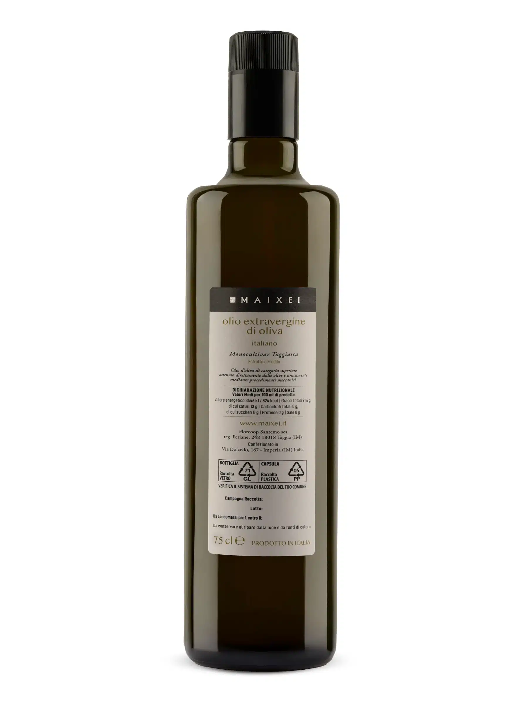 Olio Extravergine Monocultivar Taggiasca 0,75 L